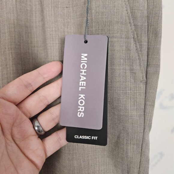 NWT Michael Kors Trousers Pants Classic Fit 42x32 Gray Flat Front - Picture 3 of 6